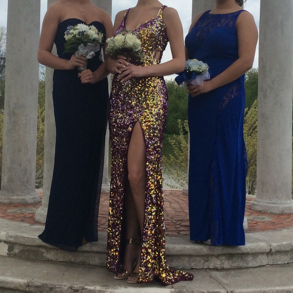 Gold & Purple Sequins Dress